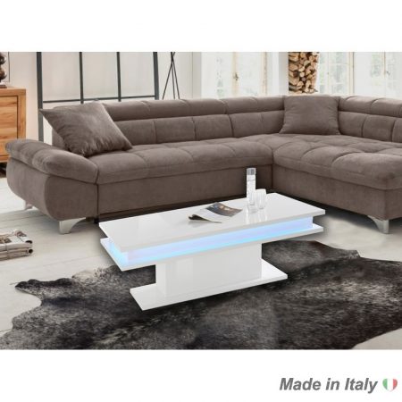 coffee table with lights White glossy Italian Style Furniture