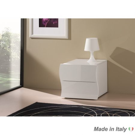 bedside table White glossy Italian Style Furniture
