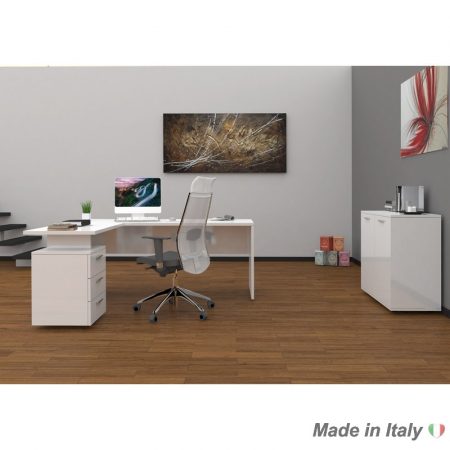 corner desk White glossy Italian Style Furniture