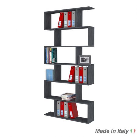 open shelves bookcase White glossy  |  Slate Italian Style Furniture
