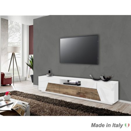 lowboard White glossy | maple pereira Italian Style Furniture