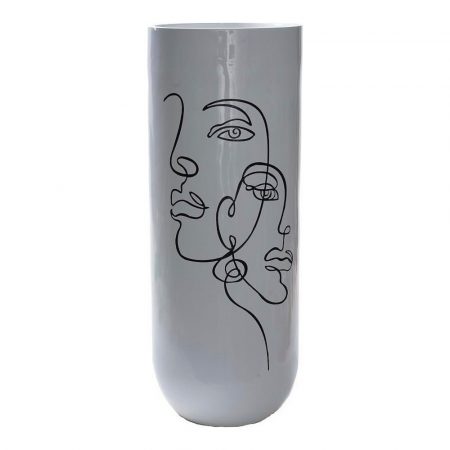 Vaso DKD Home Decor Abstract Bianco Resina Moderno (35 x 35 x 90 cm) Made in Italy Global Shipping