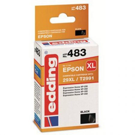 Edding Cartuccia dinchiostro sostituisce Epson T29XL (T2991) Compatibile Singolo Nero EDD-483 18-483