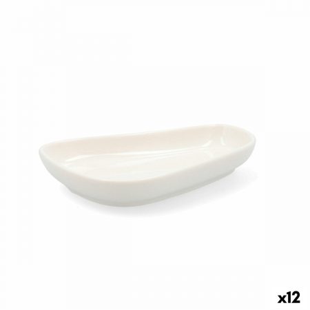 Vassoio per aperitivi Quid Select Irregolare Ceramica Bianco (12