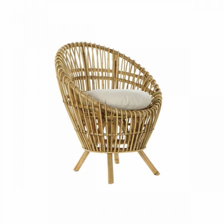 Poltrona DKD Home Decor 8424001750092 Naturale Cotone Bianco Rattan (74 x 67 x 85 cm) Made in Italy Global Shipping