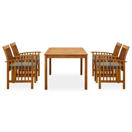 3058088  5 Piece Garden Dining Set with Cushions Solid Acacia Wood (45962+2x312130)