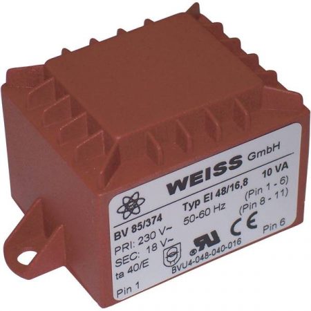 Weiss Elektrotechnik 85/372 Trasformatore per PCB 1 x 230 V 1 x 12 V/AC 10 VA 833 mA