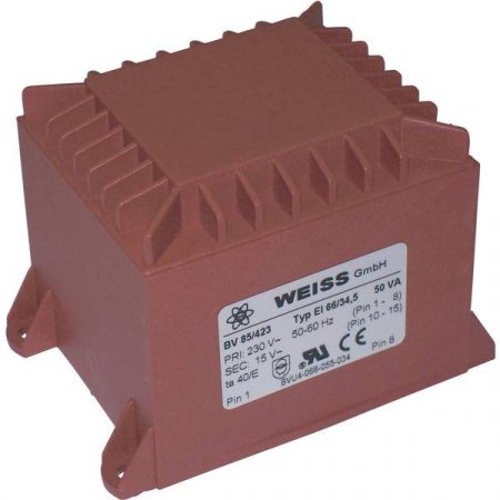Weiss Elektrotechnik 85/424 Trasformatore per PCB 1 x 230 V 1 x 18 V/AC 50 VA 2.78 A