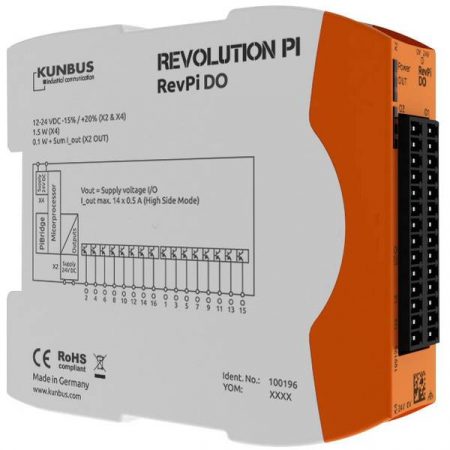 Kunbus RevPi DO PR100196 Modulo espansione PLC 24 V