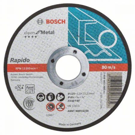 Bosch Accessories 2608603394 2608603394 Disco di taglio dritto 115 mm 22.23 mm 1 pz.