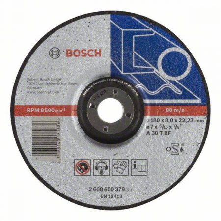 Bosch Accessories 2608600379 Disco di sgrossatura con centro depresso 180 mm 22.23 mm 1 pz.