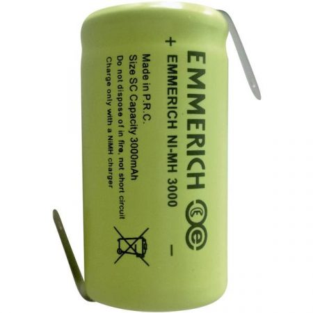 Emmerich Sub-C ZLF Batteria ricaricabile speciale Sub-C linguette a saldare a Z NiMH 1.2 V 3000 mAh