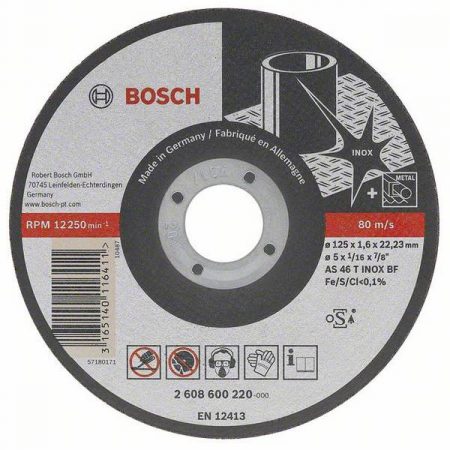 Bosch Accessories 2608602220 2608602220 Disco di taglio dritto 115 mm 22.23 mm 1 pz.