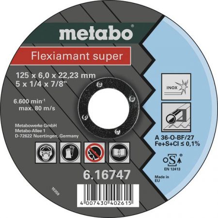Metabo 616747000 Flexiamant super Disco abrasivo 125 mm 22.23 mm 25 pz.