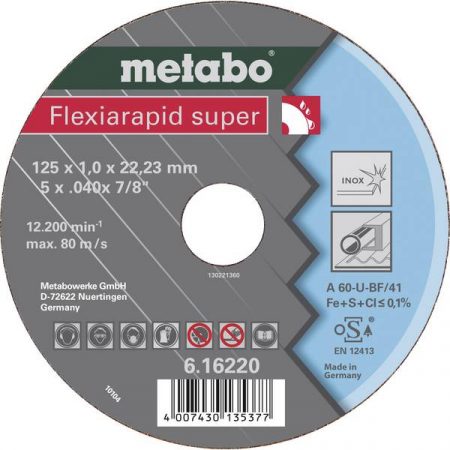 Metabo 616220000 Flexiarapid super Disco abrasivo 125 mm 22.23 mm 25 pz.