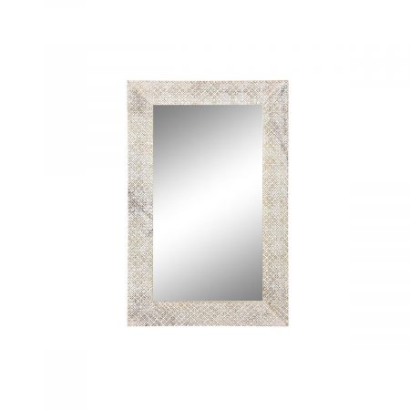 Specchio da parete DKD Home Decor Naturale Bianco Legno di mango (76