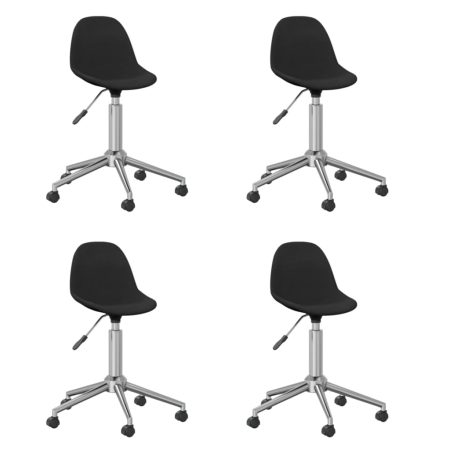 3086058  Swivel Dining Chairs 4 pcs Black Fabric (2x333471)