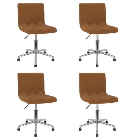 3086524  Swivel Dining Chairs 4 pcs Brown Velvet (333839x2)
