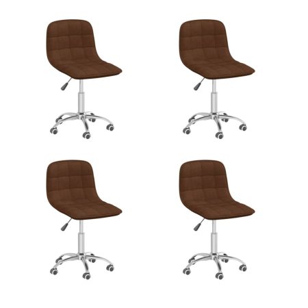 3086721  Swivel Dining Chairs 4 pcs Brown Fabric (2x334012)