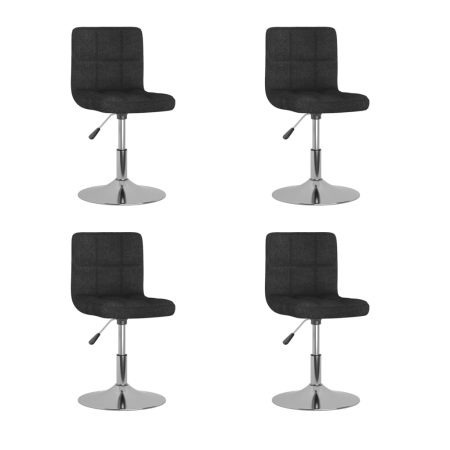 3087454  Swivel Dining Chairs 4 pcs Black Fabric (334215×2)