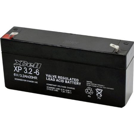 XCell XP 3.2 - 6 XCEXP3.26 Batteria al piombo 6 V 3.2 Ah Piombo-AGM (L x A x P) 134 x 67 x 35 mm Spina piatta 4