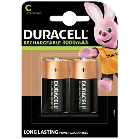 Duracell PreCharged Batteria ricaricabile 1/2 Torcia (C) NiMH 3000 mAh 1.2 V 2 pz.