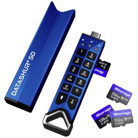 iStorage IS-FL-DSD-256-SP Lettore schede di memoria esterno Blu IS-FL-DSD-256-SP USB-C™ 3.2