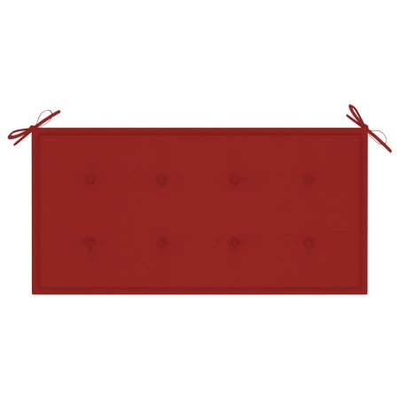 Cuscino per Panca da Giardino Rosso 100x50x3 cm
