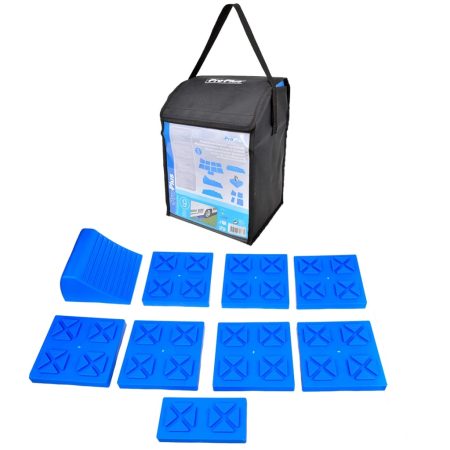 ProPlus Set di Livellatori per Roulotte Impilabili in Plastica Blu