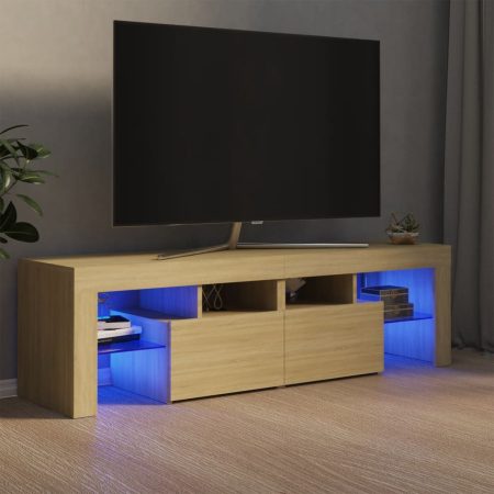 Mobile Porta TV con Luci LED Rovere Sonoma 140x36