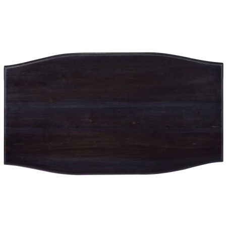 Tavolino Salotto Nero 90x50x40 cm in Legno Massello di Mogano
