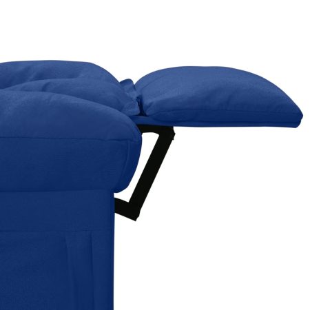 Poltrona Massaggiante Reclinabile Blu in Tessuto