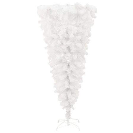 Albero di Natale Artificiale Capovolto con Base Bianco 150 cm