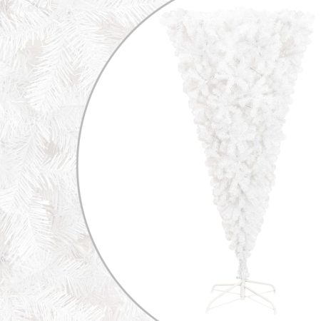 Albero di Natale Artificiale Capovolto con Base Bianco 180 cm