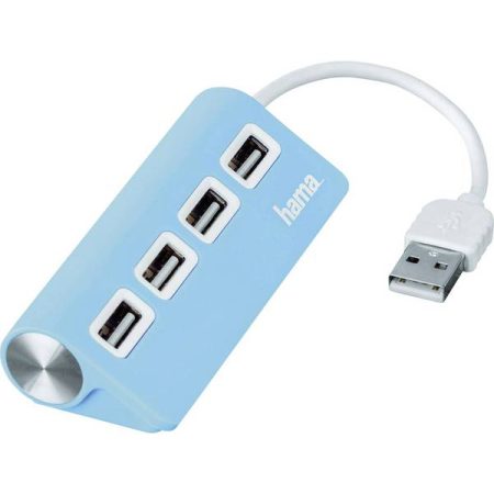 Hama 4 Porte Hub USB 2.0 Blu