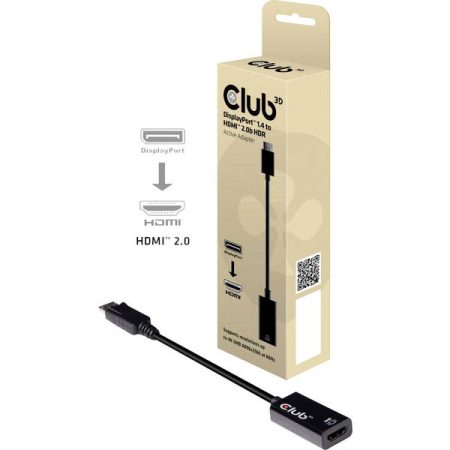 club3D CAC-1080 DisplayPort Adattatore [1x Spina DisplayPort - 1x Presa HDMI] Nero