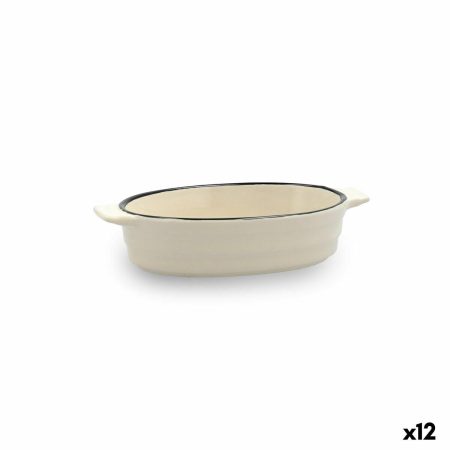 Pentola Quid Cocco Ovalada Ceramica Bianco (18 x 11 x 4 cm) (Pack 12x)