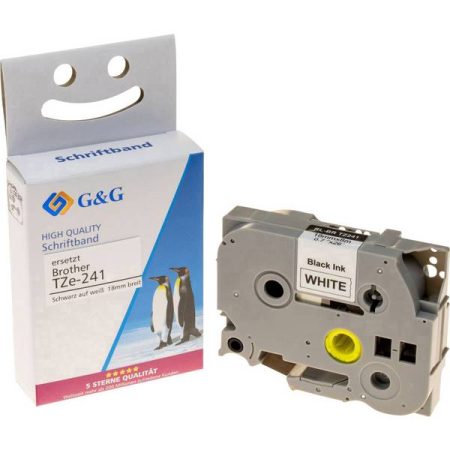 Cassetta nastro G&G 14954 Compatibile sostituisce Brother TZe-241 Colore Nastro: Bianco Colore carattere: Nero 18 mm 8