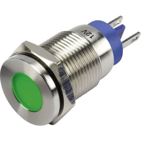 TRU COMPONENTS 1302093 Luce di segnalazione a LED Verde 12 V/DC 1 pz. GQ16F-D/J/G/12V/S