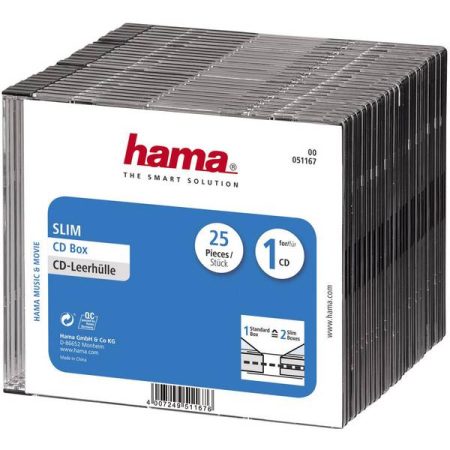 Busta slim per CD Hama 1 CD/DVD/Blu-Ray Polistirolo Trasparente