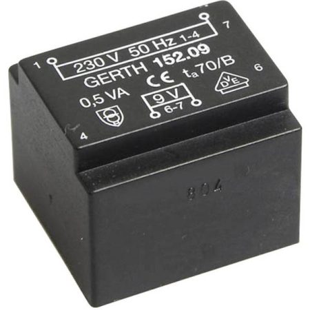 Gerth PT201202 Trasformatore per PCB 1 x 230 V 2 x 6 V/AC 0.50 VA 41 mA