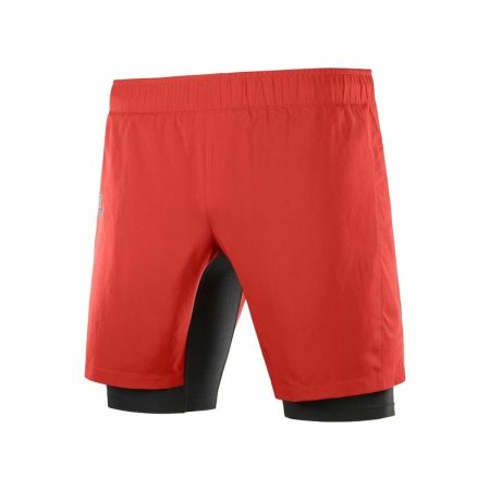 Pantaloncino Sportivo Salomon TwinSkin Rosso
