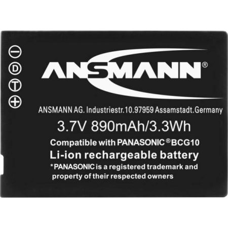 Ansmann DMW-BCG10 Batteria ricaricabile fotocamera sostituisce la batteria originale DMW-BCG10e
