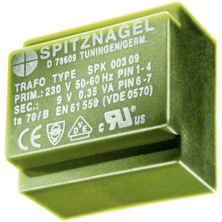 Spitznagel SPK 0041515 Trasformatore per PCB 1 x 230 V 2 x 15 V/AC 0.45 VA 15 mA
