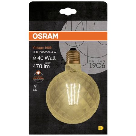OSRAM 4058075092037 LED (monocolore) ERP E (A - G) E27 Forma di palla 4 W = 40 W Bianco caldo (Ø x L) 125 mm x 125 mm 1