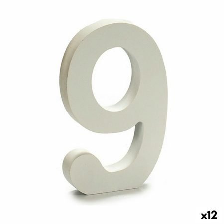 Numeri 9 Legno Bianco (1