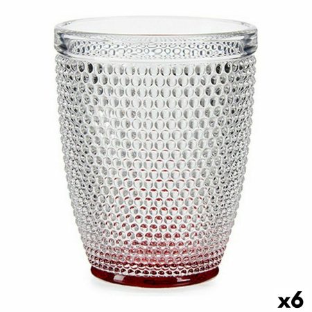 Bicchiere Rosso Punti Trasparente Vetro 300 ml (6 Unità)