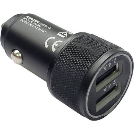 Kunzer Adattatore di ricarica per auto USB 12 V. Portata massima corrente=4.8 A