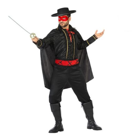 Costume per Adulti Cavaliere Mascherato Nero Supereroe (4 Pezzi) (4 pcs)