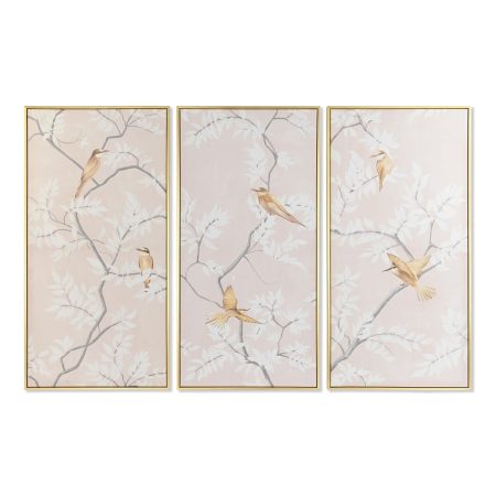 Quadro DKD Home Decor 60 x 4 x 120 cm Orientale Uccelli (3 Pezzi) Made in Italy Global Shipping